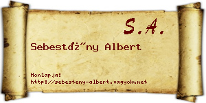 Sebestény Albert névjegykártya